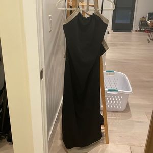 The Limited black / tan halter maxi